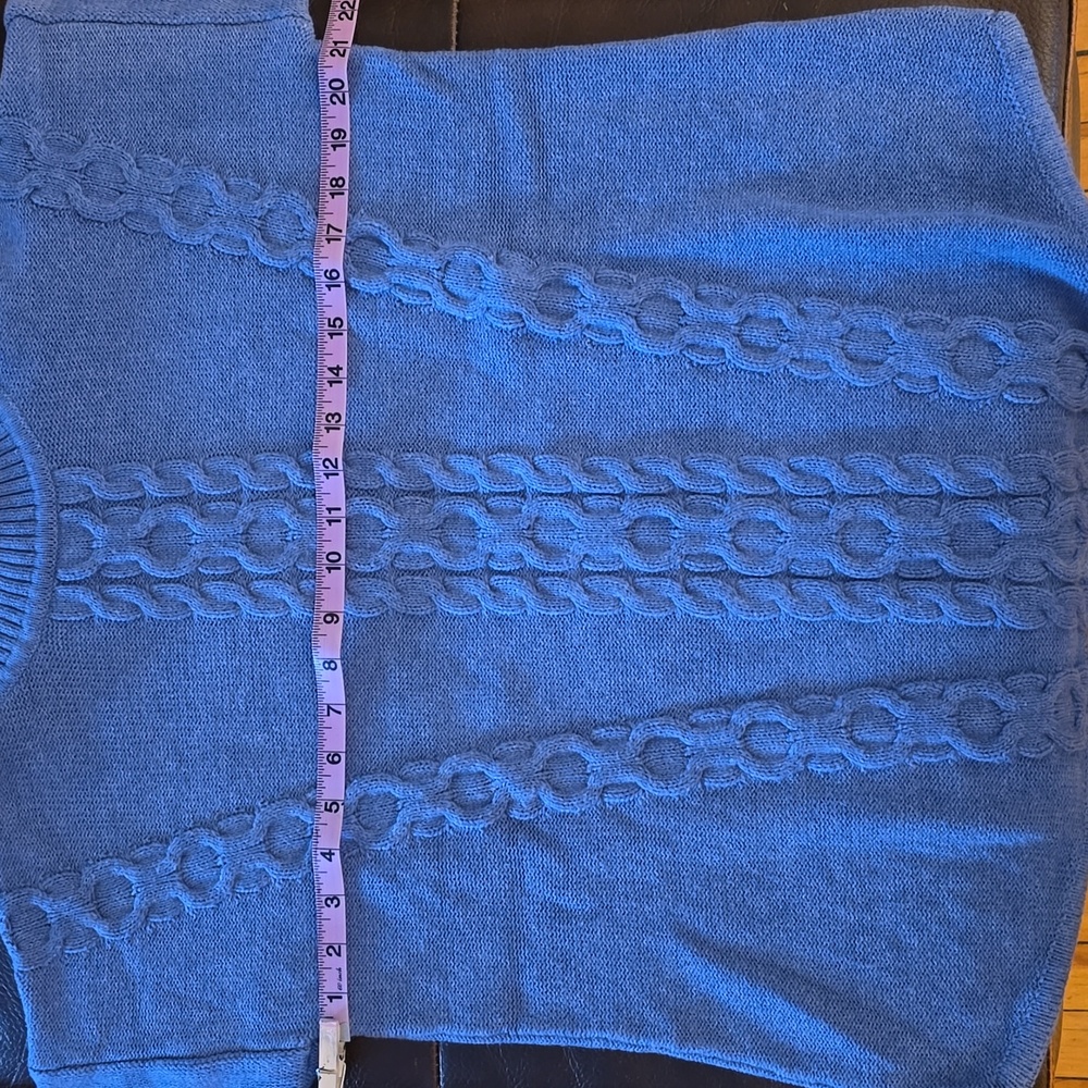 L.L. Bean Periwinkle Cable Knit Sweater - Picture 6 of 8
